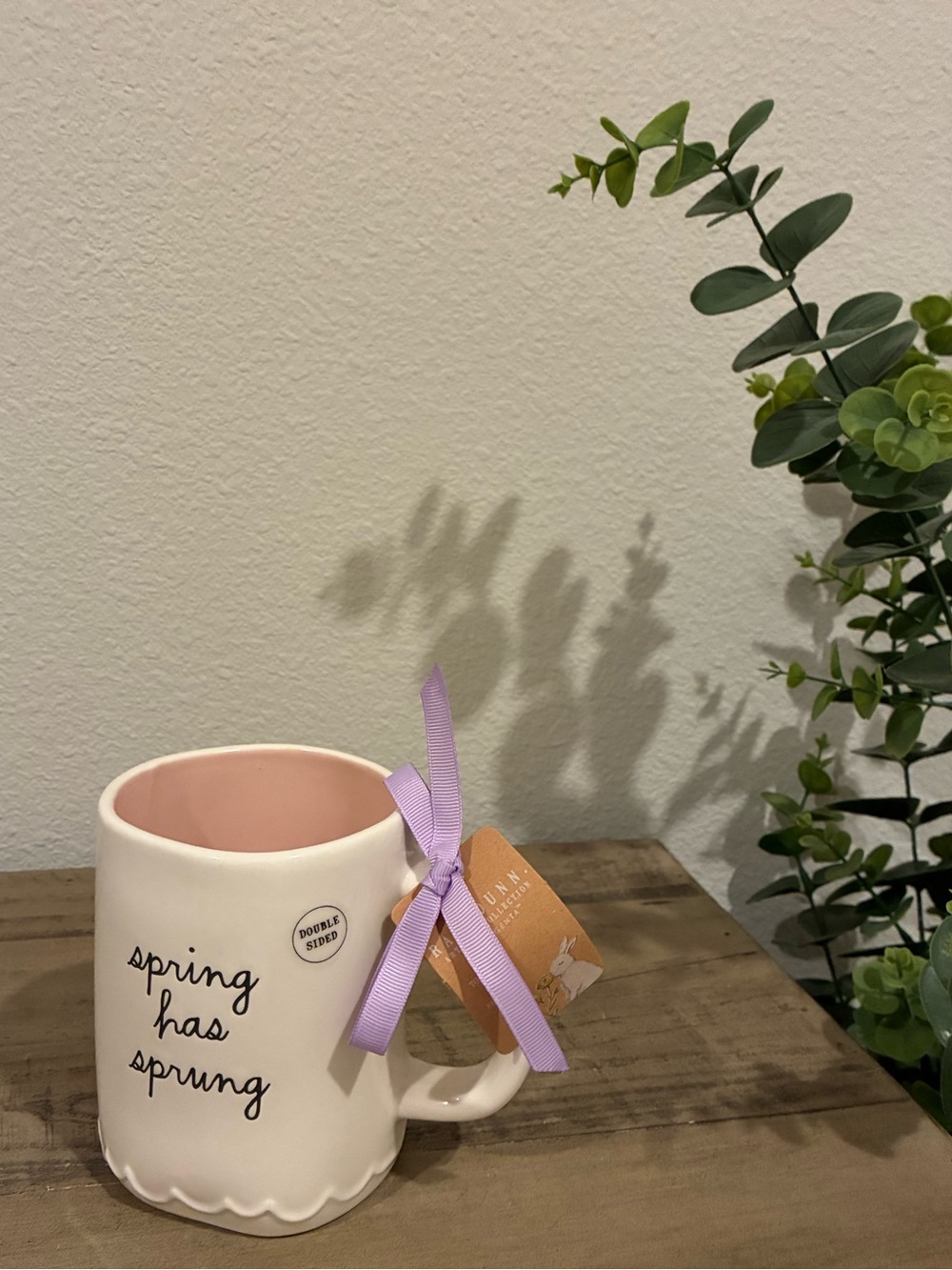 Rae Dunn spring has sprung bunny mug.